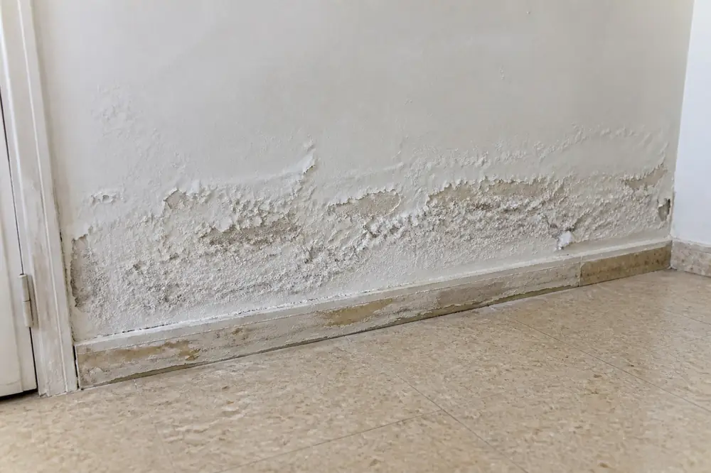 Humedad por capilaridad en pared baja
